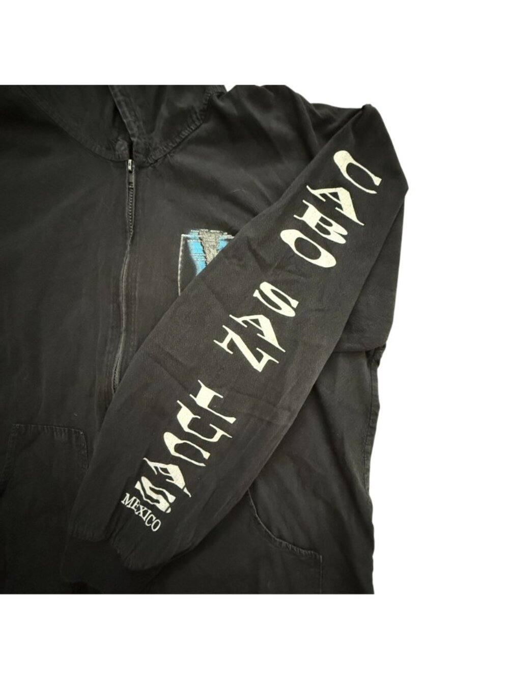 Vintage Cabo San Lucas Baja Mexico Lightweight Hooded Jacket Map Print Black Lg. - Picture 5 of 12